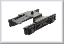 Large single cast iron bogie, for passenger waggon 351 till 354 (models before the 2. world war), without wheel set, for claw coupling (zinc cast iron, no guarantee for mounting the axle or for riveting, mounting at TTN work shop without additional costs), price per piece.
