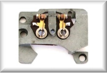 Motorschild komplett mit B&uuml;rstenf&uuml;hrung inkl. B&uuml;rstenkappen, grau, Zinkguss f&uuml;r TW 800, Preis pro St&uuml;ck.