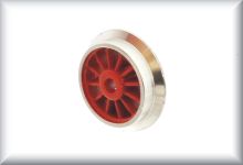 Spoked wheel, broad and nickel-plated, zinc cast metal, suitable for RE/SE/SEW/SEWH 800 and trailer axle F/HR 800, price per piece.