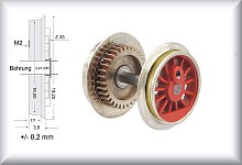 Driving axle, complete with gear and beige-colored traction tires, suitable for G 800 and GN 800, price per piece.