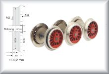 three sets of drive wheels, one axle with traction tires, wide version, die-cast zinc, Price all 3 sets