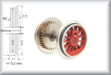 Drive axle complete. Dimensions of the wheels can be seen in the photo. Price per axle.
