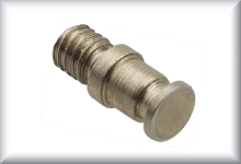 Schraubpuffer,breite Form aus Messing vernickelt, Preis pro St&uuml;ck.