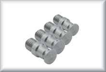 Schraubpuffer,breite Form, aus Alu, Preis pro 4 St&uuml;ck.