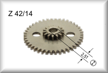 Unteres Beisatzzahnrad (zweites Getriebezahnrad )MS 800, G 800, GN 800,  und bei Motoren breite Version der 800 Serie Preis pro St&uuml;ck. 