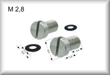Schrauben, zur Befestigung der Schleifer mit Isoscheibe, für die komplette 700er Serie (Werksnorm), 2,8 mm, Preis pro Paar.